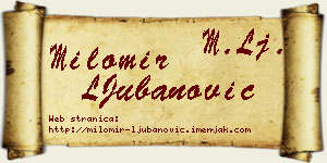 Milomir LJubanović vizit kartica